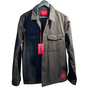 Hugo oversized shirt / jacket with logo patch  SZ M